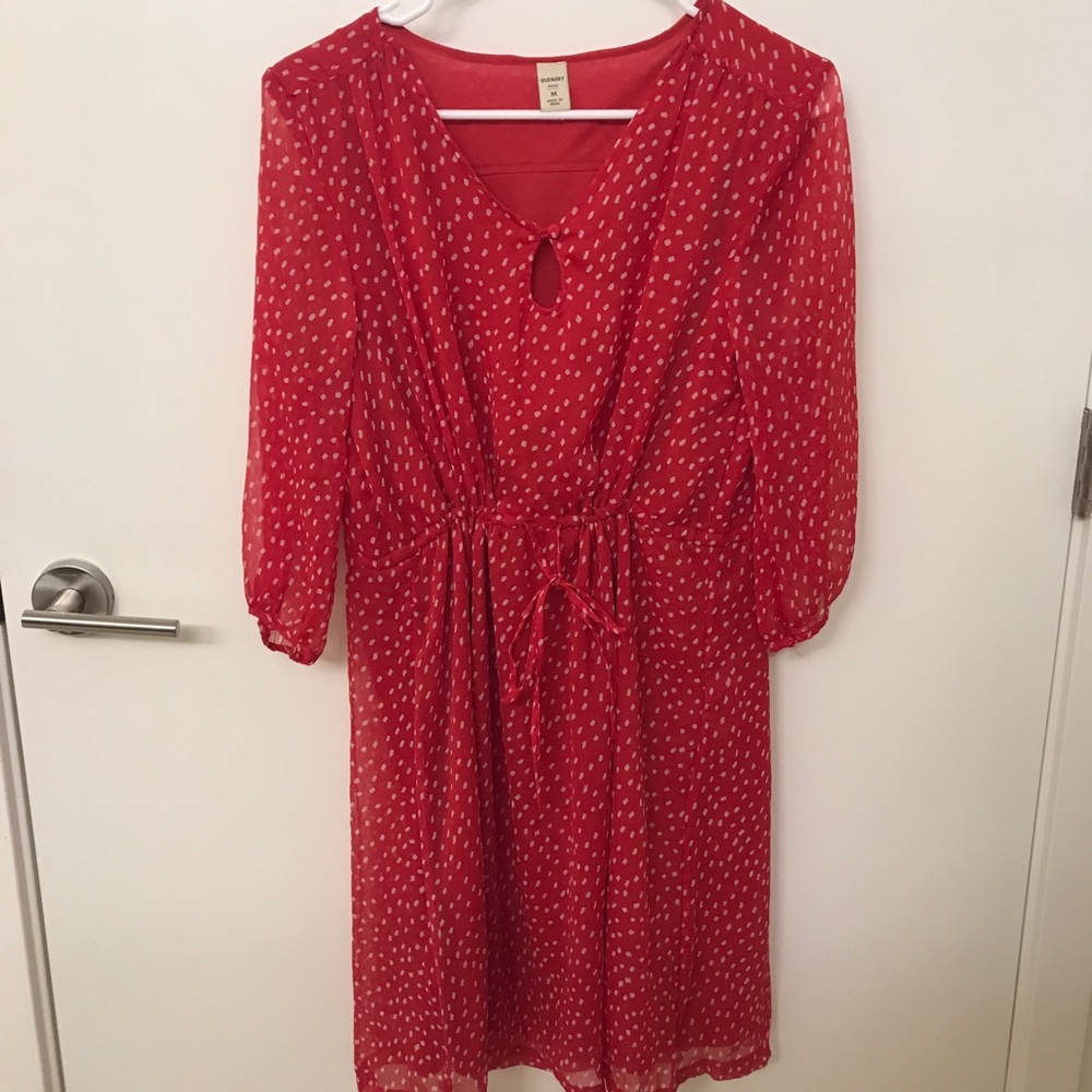 Red polka dotted dress